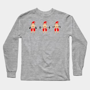 Bull in a santa claus costume goes in for sports Long Sleeve T-Shirt